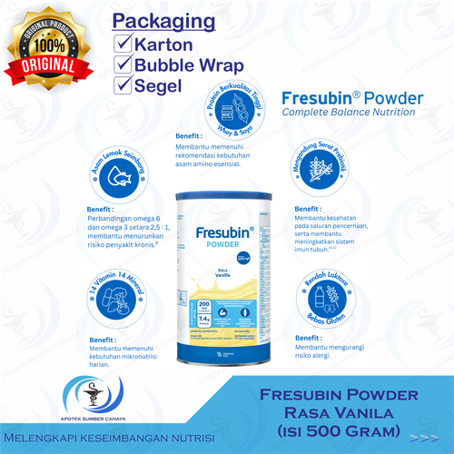 FRESUBIN POWDER RASA VANILA (isi 500 Gram)