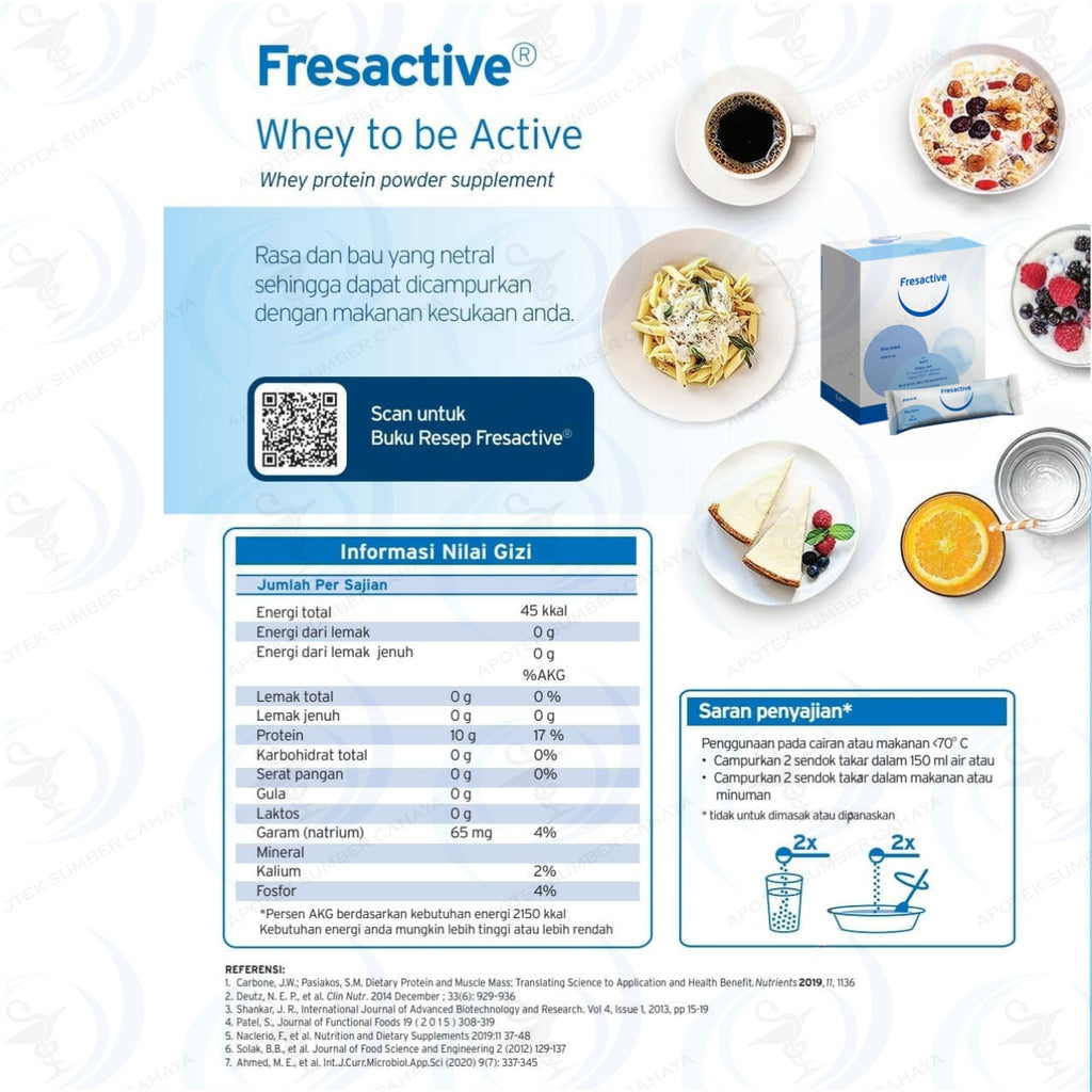 FRESACTIVE Sachet - Whey Protein (isi 40 Sahcet @11,5 Gram)